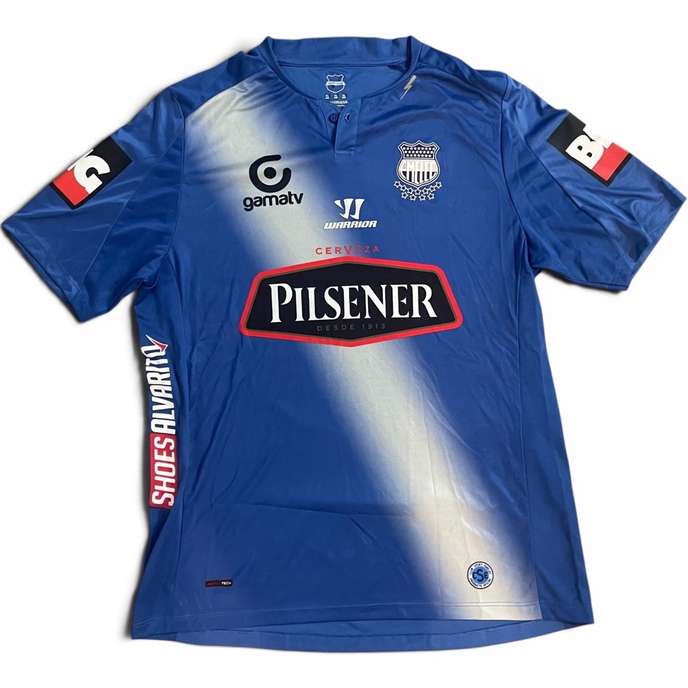 2014 Warrior CS Emelec Home Soccer Jersey Men's XL Blue Ecuador Football